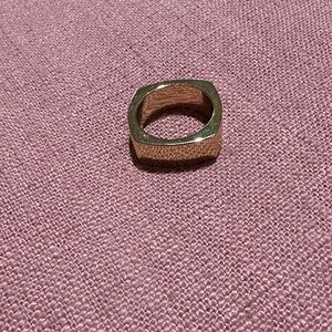 Victoria Emerson Euro Square Gold Ring, Size 5